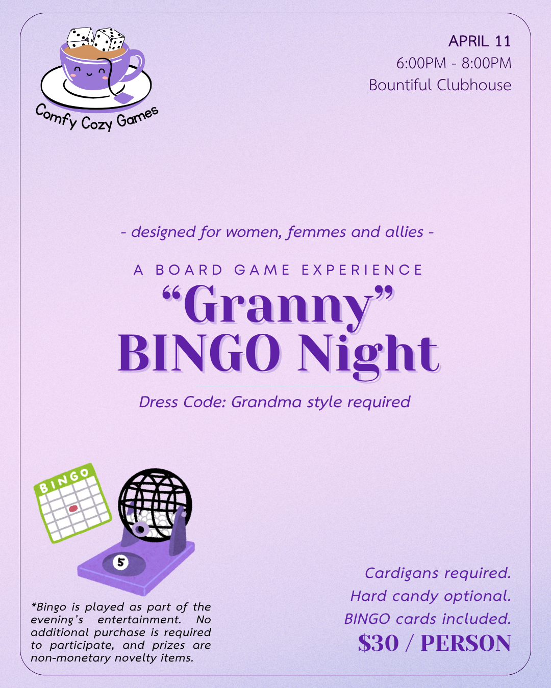 "Granny" BINGO Night***